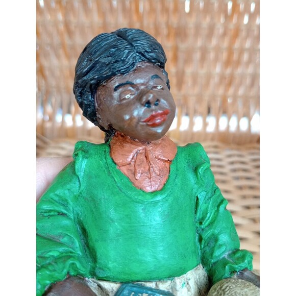 African American Figurine JP Resin Hand Painted Young Girl Lamb Pleasants - Picture 10 of 13